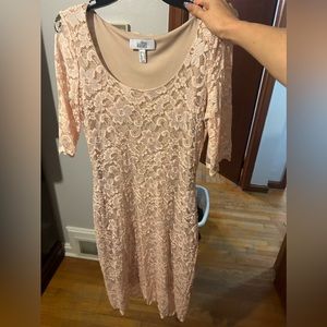 Badgley mischka dress light pink worn once